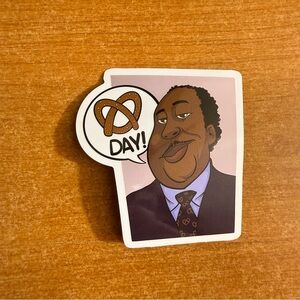Pretzel Day Cartoon Sticker
